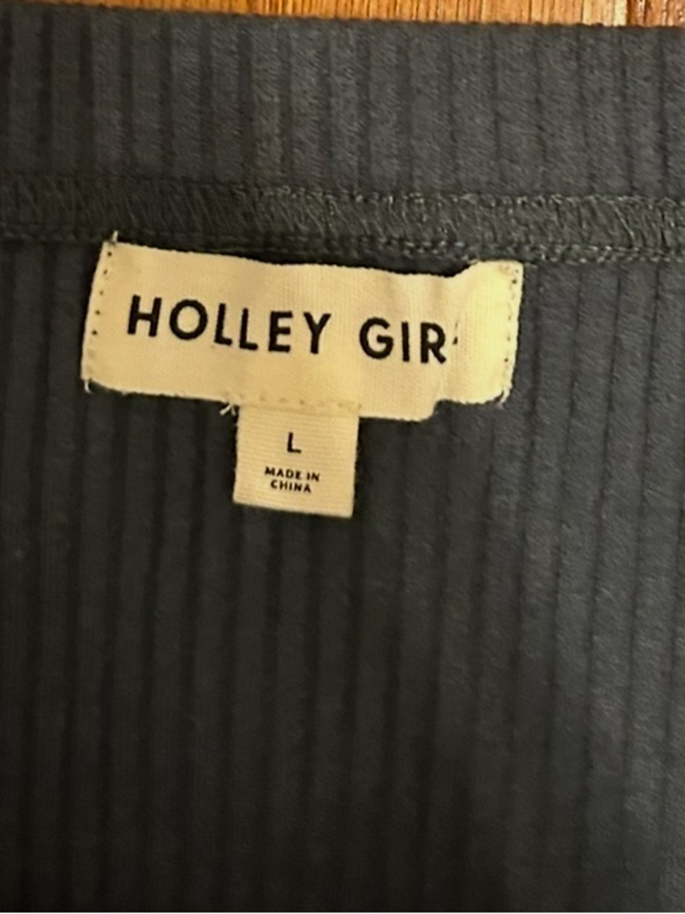 Holley Girl Black Ribbed Midi Skirt Size Large Minimalist Quiet Luxury Style - Picture 4 of 7